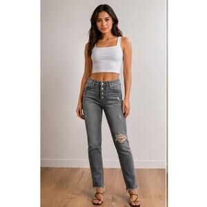 Kut from the Kloth High rise  gray Connie Fab Ab Ankle Skinny jeans size 4